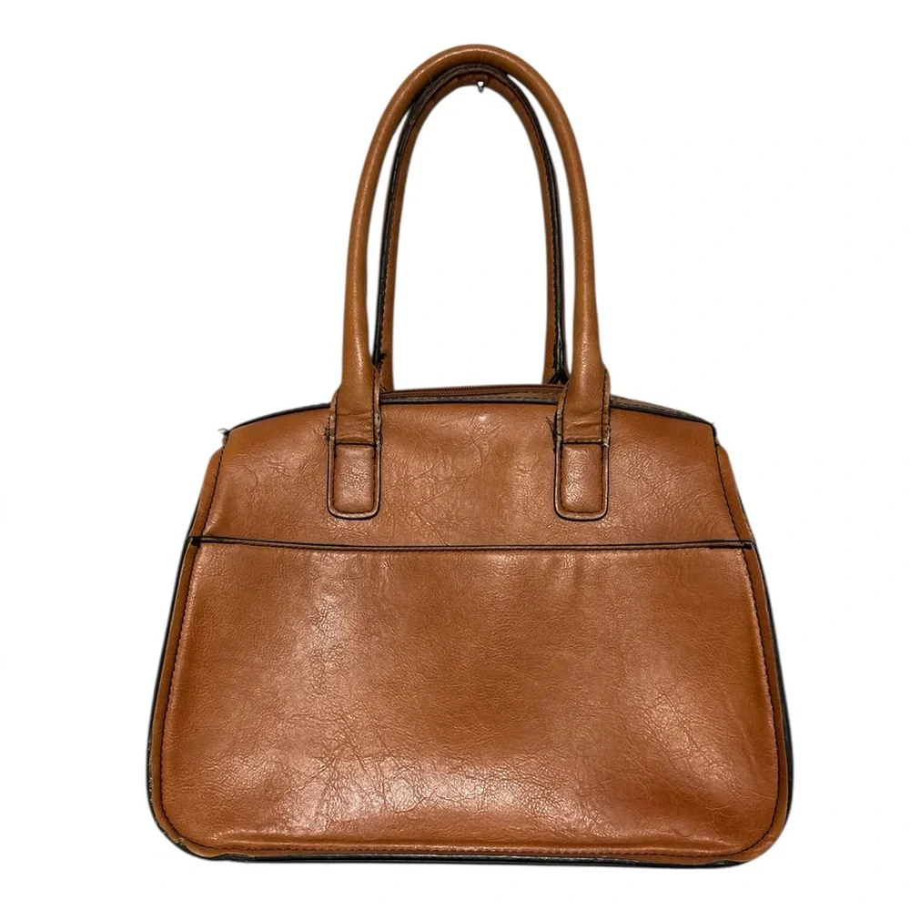 London Fog Tan Leather Handbag - Picture 2 of 9